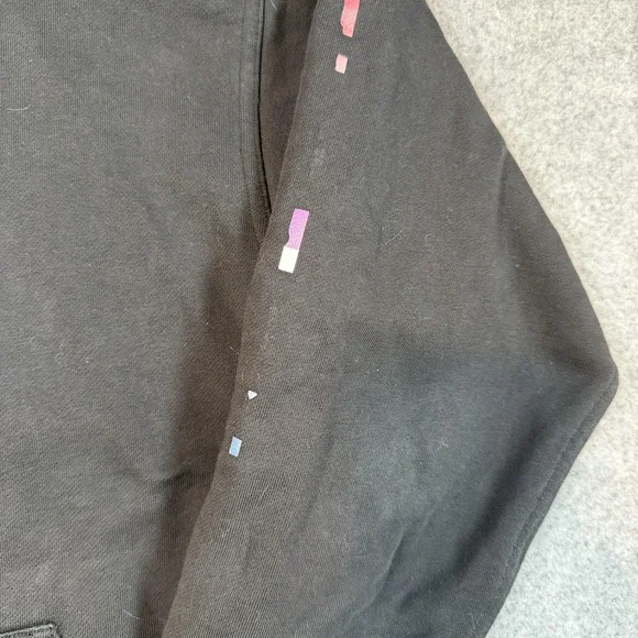 Lululemon Hoodie Womens 6 Black Full Zip High Neck Fleece Pockets Graphic Sleeve - Picture 3 of 11